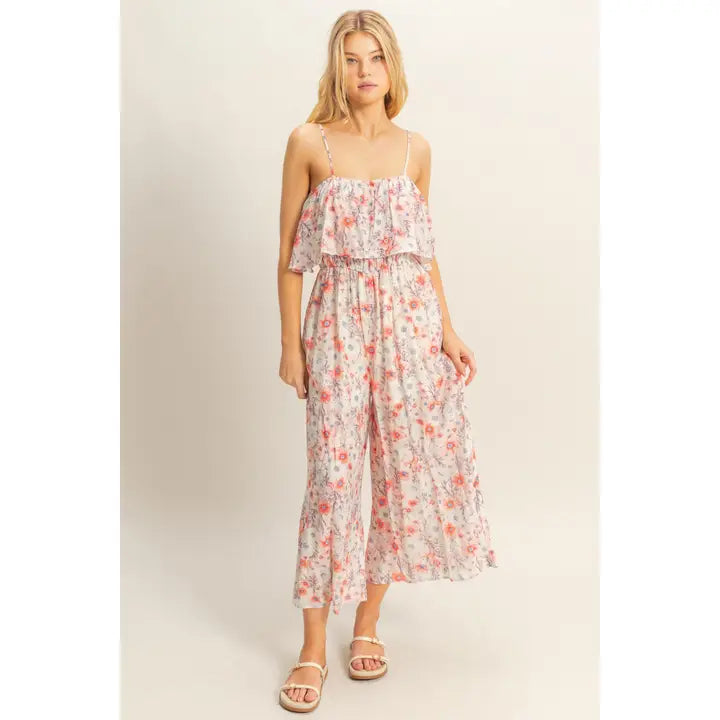 Floral Cropped Jumpsuit