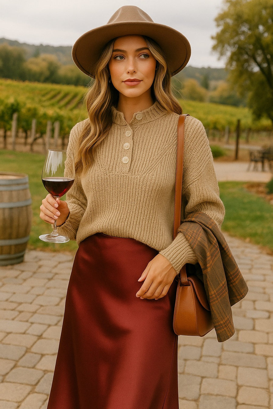 Golden Glow Button Henley Sweater