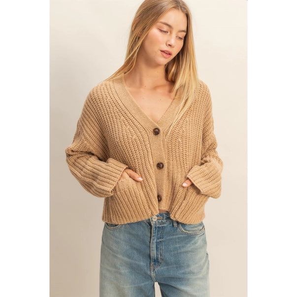 Oversized Ribbed Sweater Cardigan