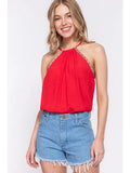 Slub Gauze Halter Top