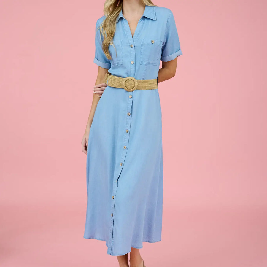 Belted Chambray