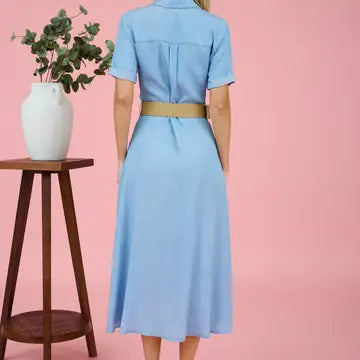 Belted Chambray