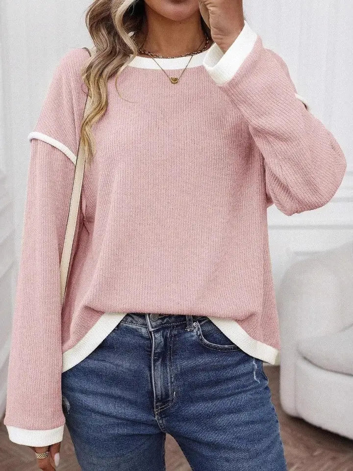 Pink Contrast Waffle Knit