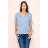 Bubble Hem Chambray Top