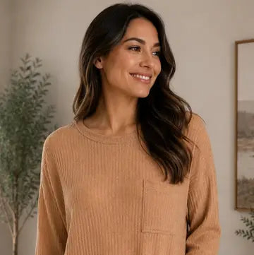 Long Sleeve Front Pocket Top