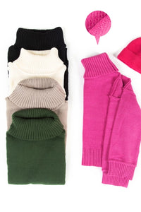 Solid Turtleneck Cozy Sweater