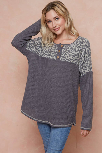 LMT2709PL-PLUS SIZE Sweetest Awakenings Waffle Pullover: OATMEAL / 3XL