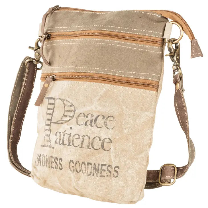 Double Zipper Peace/Patience Crossbody