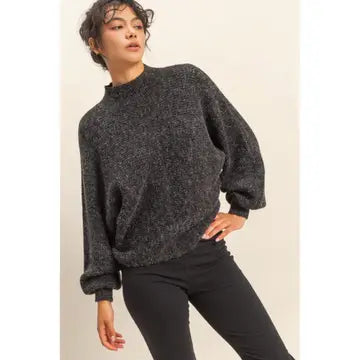 Balloon Sleeve Sweater with Seam Detail