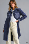 Mineral Washed Corduroy Shirt/Dress Jacket