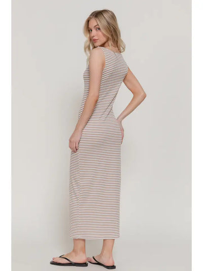 Yarn Dyed Striped Midi Dress