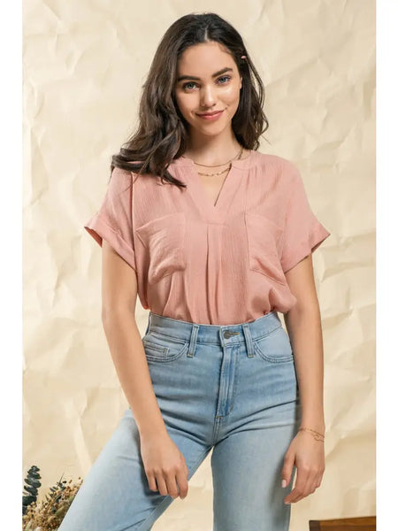 Carlie's Cuffed Sleeve Top