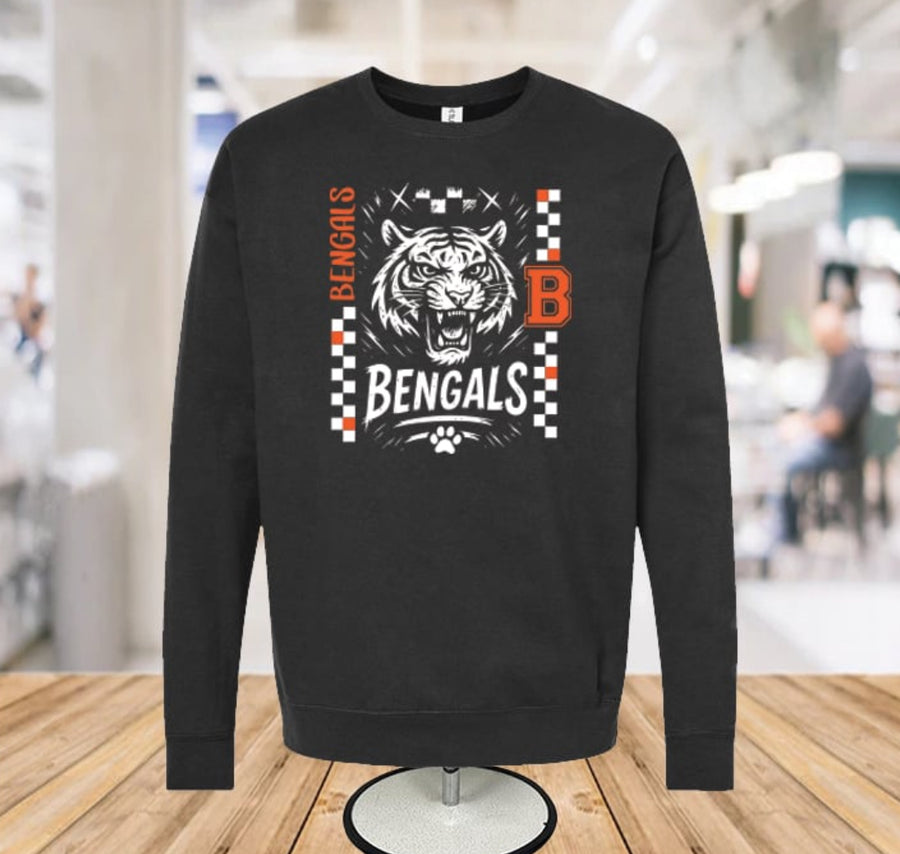 Checkered Bengals Crewneck