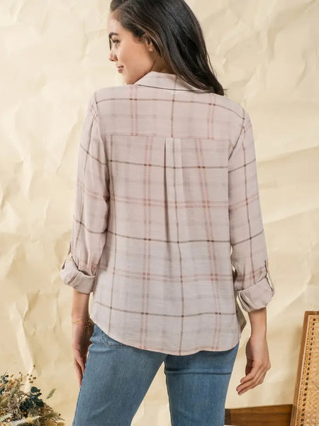 Buttoned Wrap Woven Top