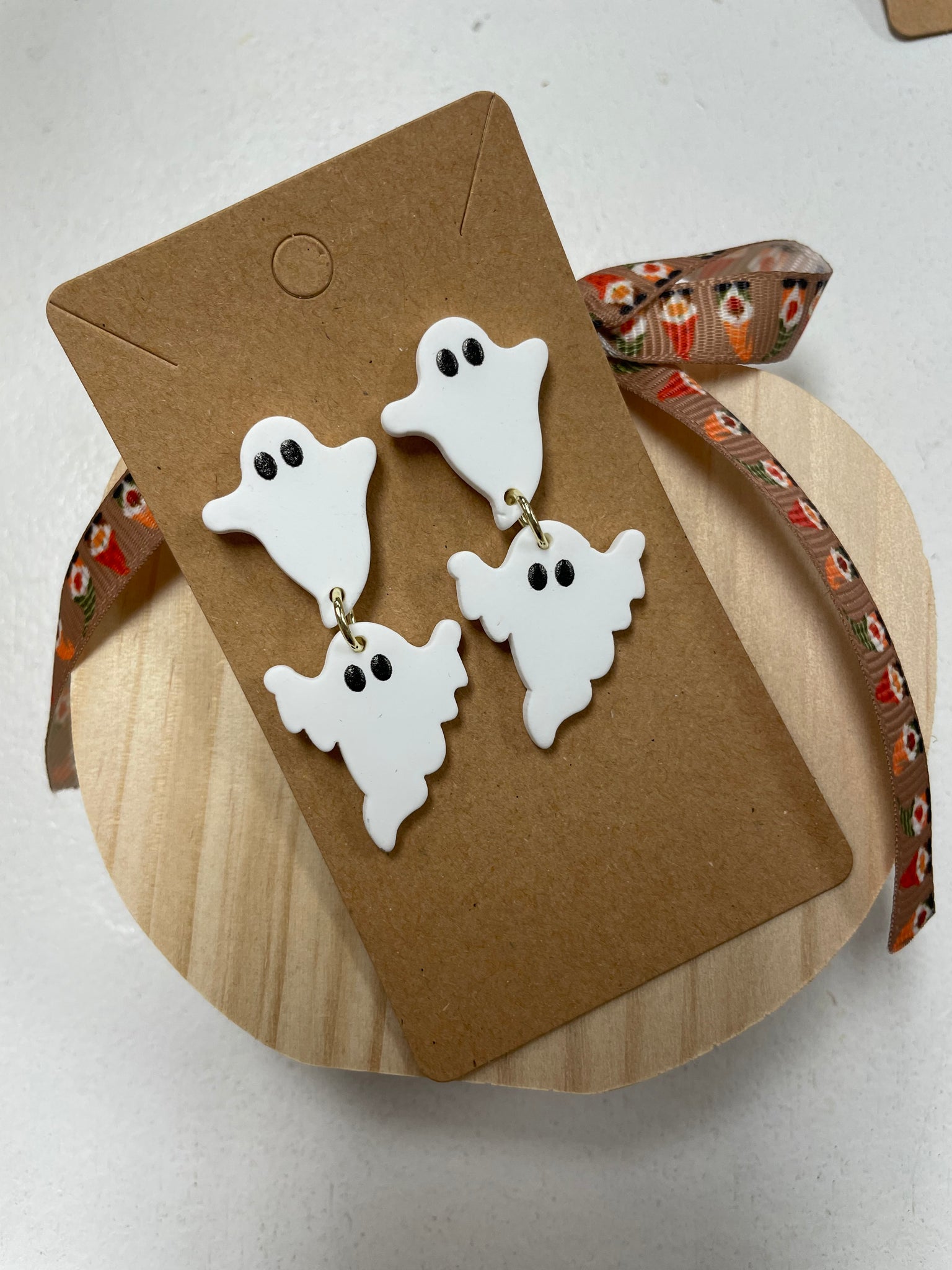 Double ghost earrings