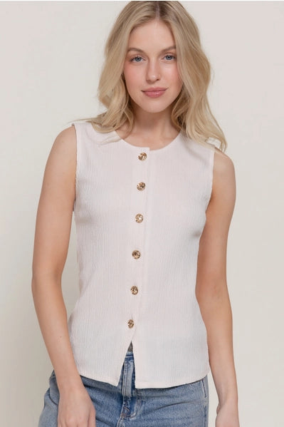 Sleeveless Texture Knit Vest