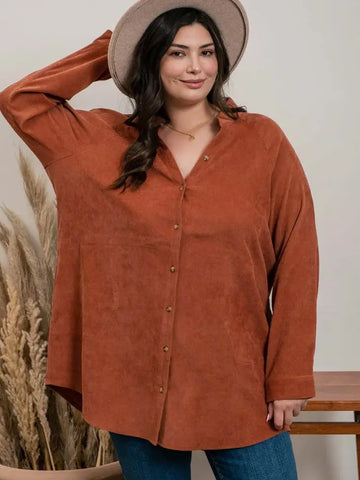 Hey There Pumpkin Corduroy Shacket