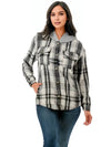 Black and White Hooded Flannel