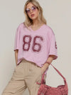 Pink Oversized Baseball Tee