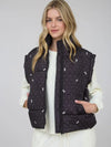 Polka Dot Bow Puffer Vest
