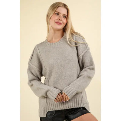Grey Feeling Fuzzy Sweater