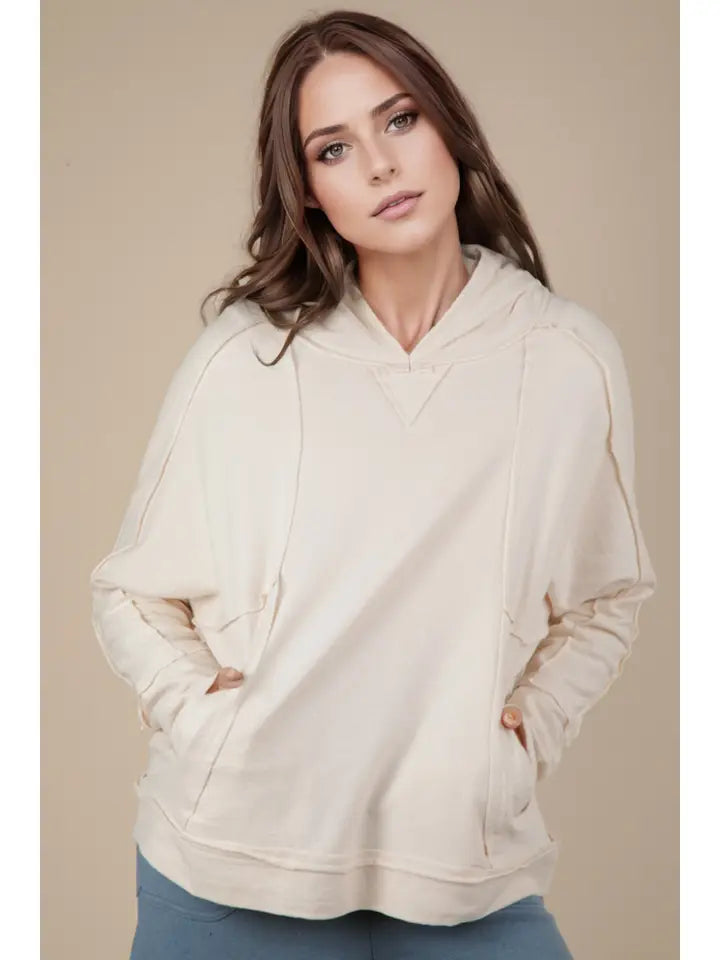 Raw Edge Cute Detail Hoodie