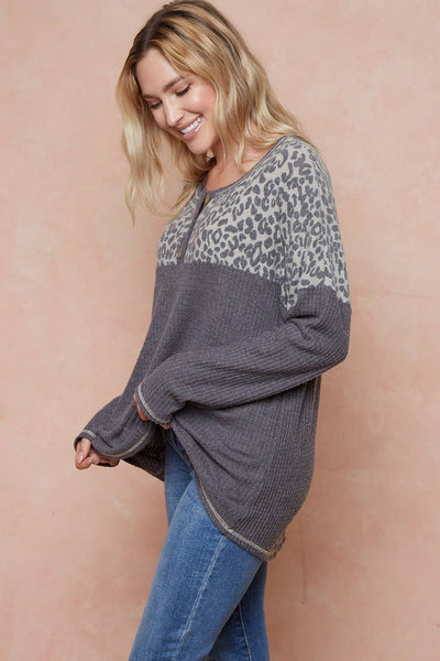 LMT2709PL-PLUS SIZE Sweetest Awakenings Waffle Pullover: OATMEAL / 3XL