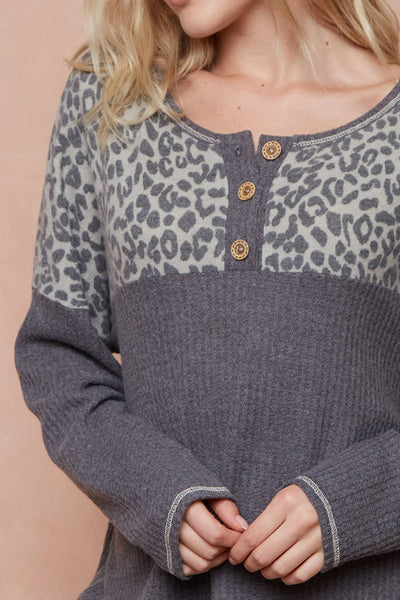 LMT2709PL-PLUS SIZE Sweetest Awakenings Waffle Pullover: OATMEAL / 3XL