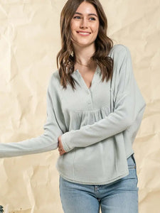 Soft and Sage Stitch Top