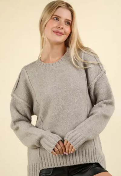 Grey Feeling Fuzzy Sweater