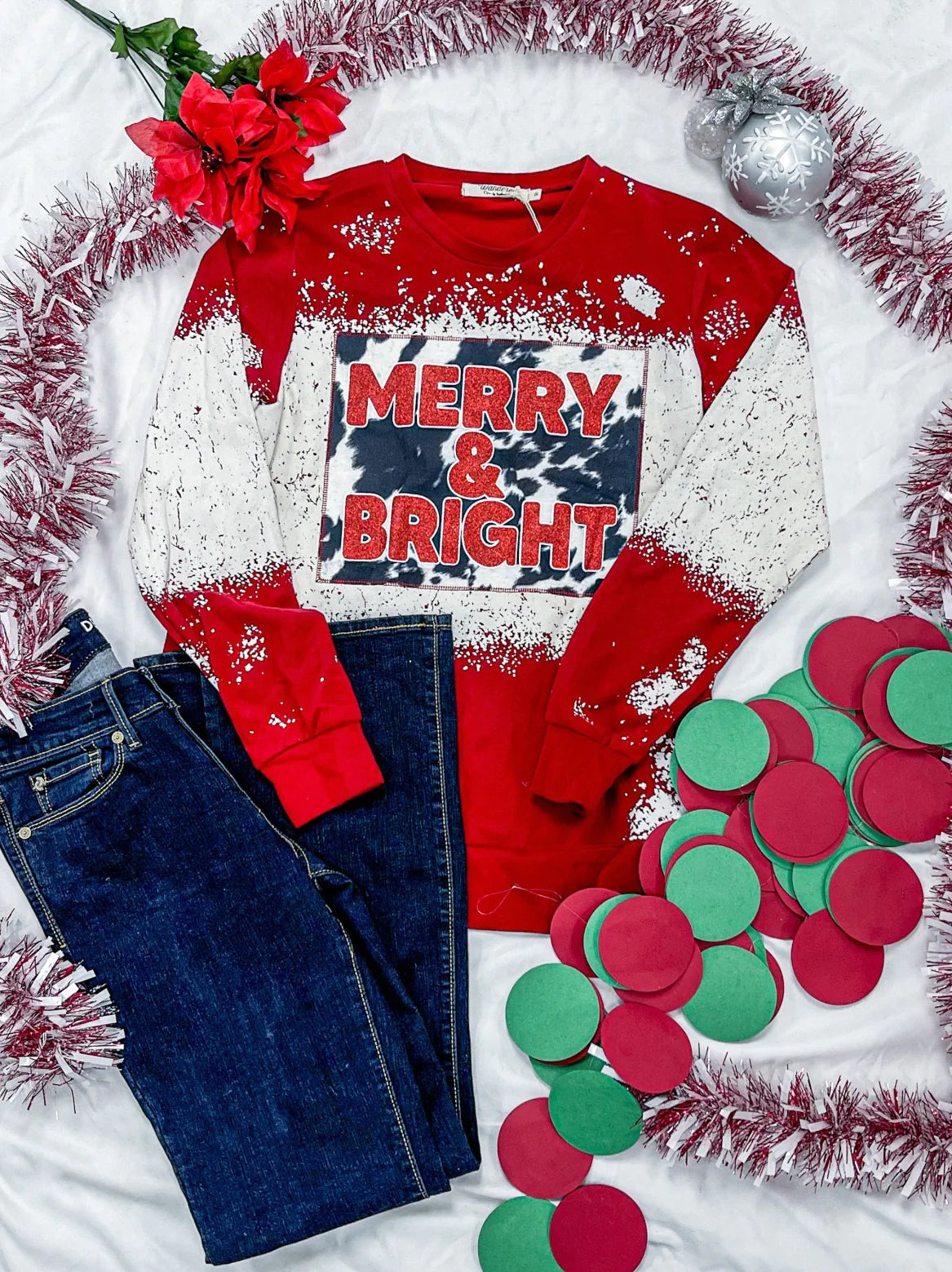 Merry and Bright Red Spirit Crewneck