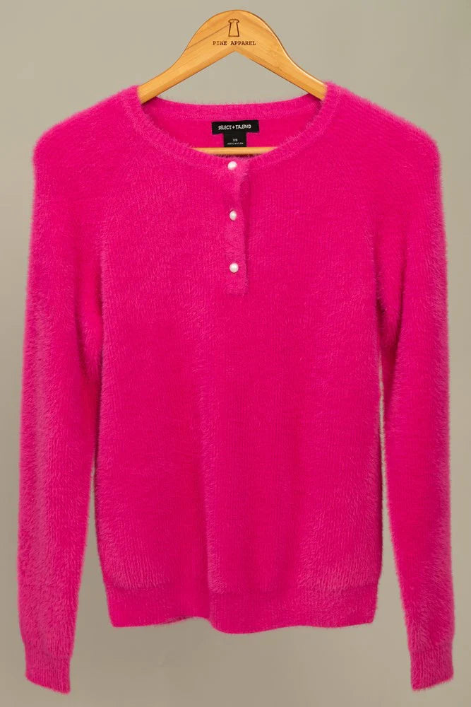 Pink Chenille Sweater