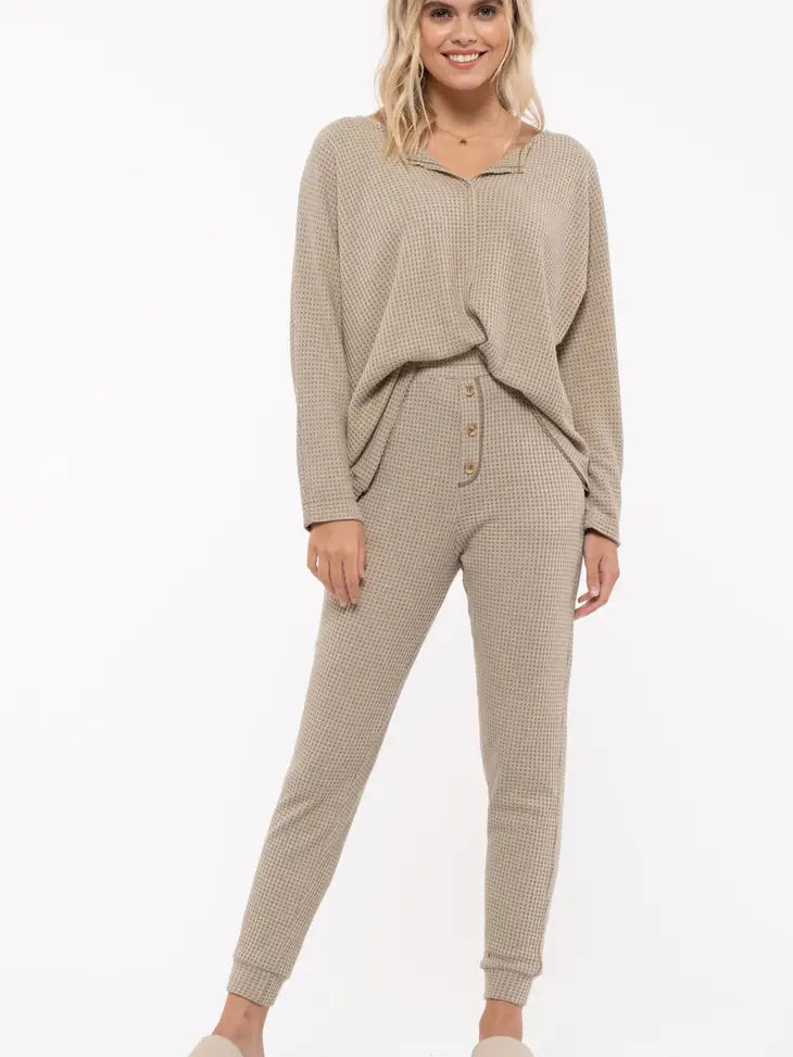 Waffle Knit Lounge Set