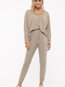 Waffle Knit Lounge Set