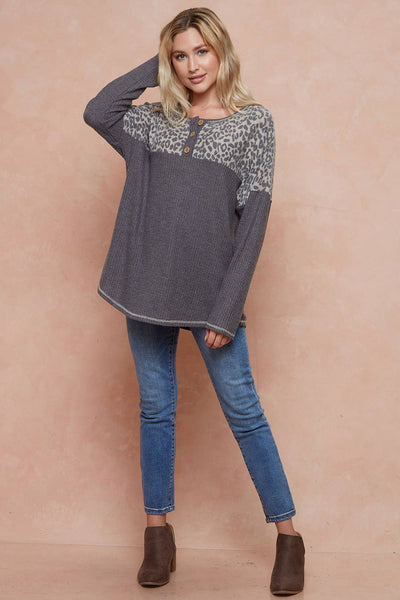 LMT2709PL-PLUS SIZE Sweetest Awakenings Waffle Pullover: OATMEAL / 3XL