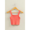 Coral Ribbed Crop Tank