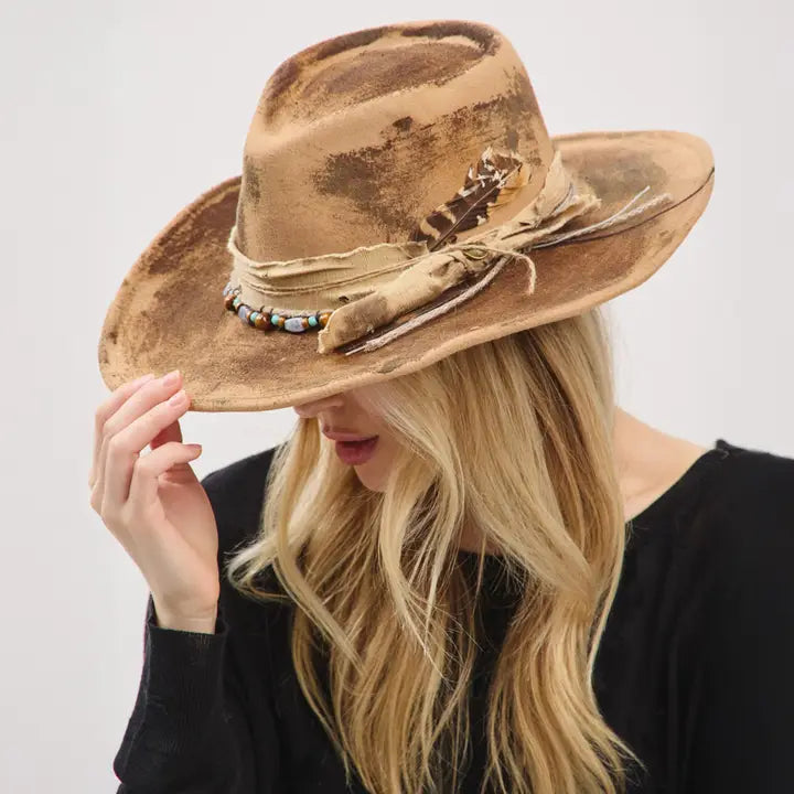 Cowgirl Distressed Fedora