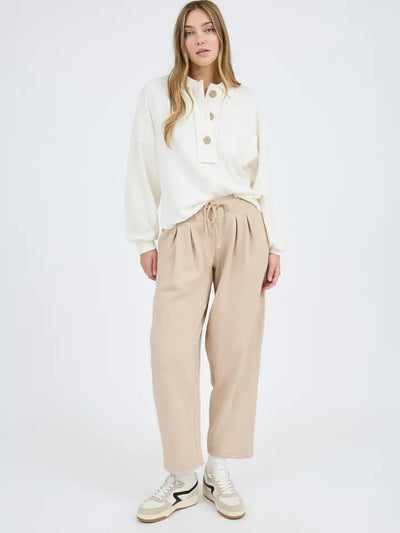 Collared Raw Edge Knit Top