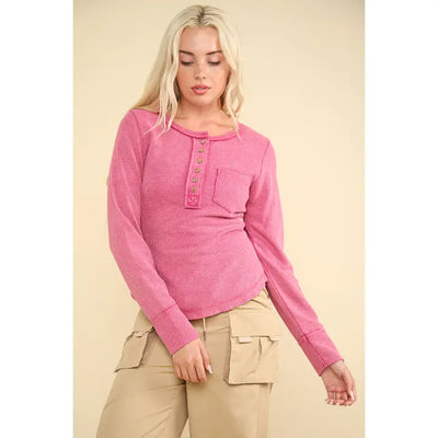 Magenta Waffle Knit