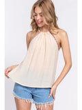 Slub Gauze Halter Top