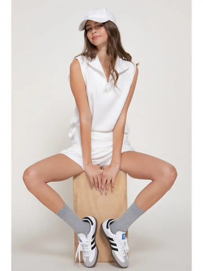 Sleeveless High Neck Soft Scuba Top