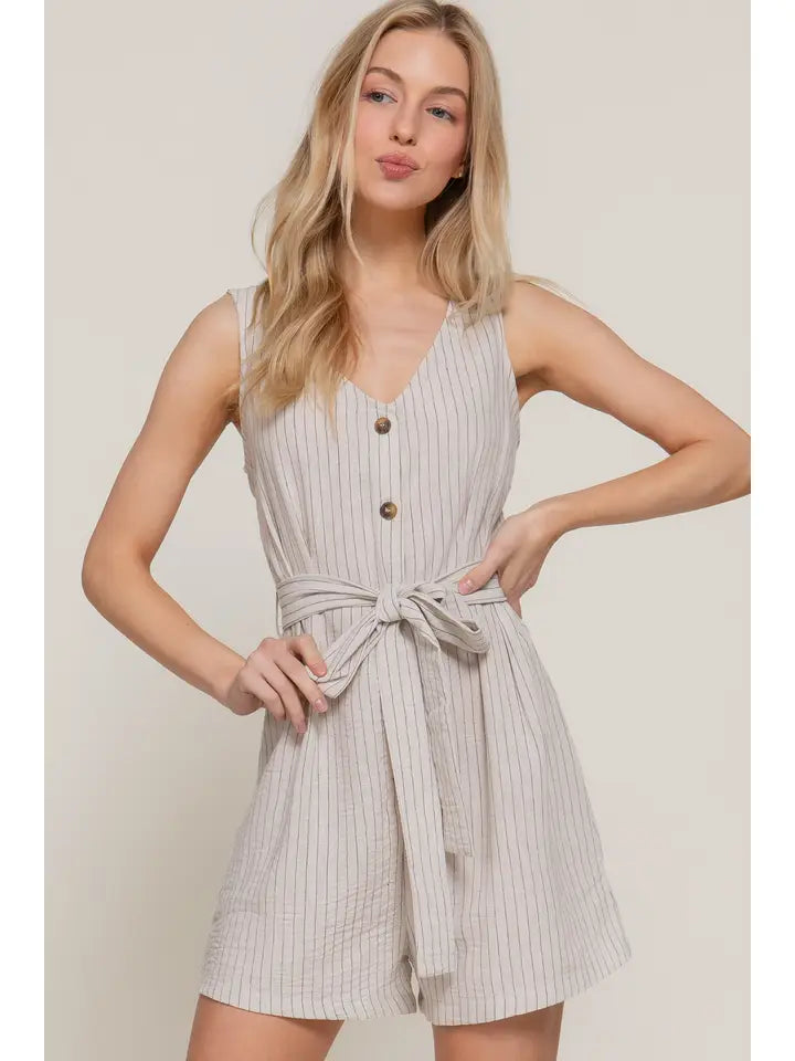 Linen Striped Romper
