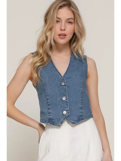 Stretch Denim Vest