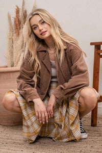 Corduroy Cocoa Moto Jacket