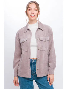 Grey Corduroy Shacket