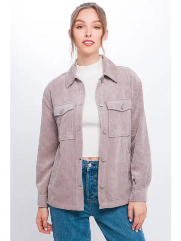 Grey Corduroy Shacket