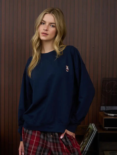 Long Sleeve Teddy Embroidery