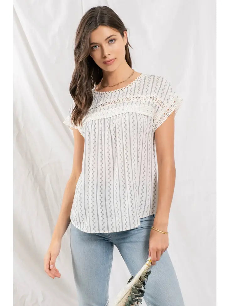 Zoey's Zig Zag Lace Top