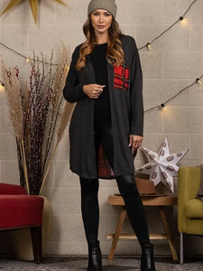 Charcoal Flannel Pocket Cardigan