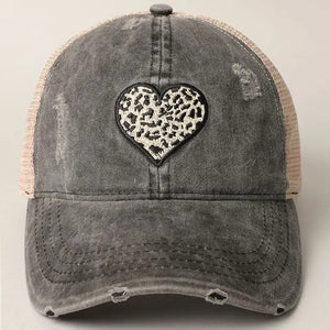 Leopard Heart Hat